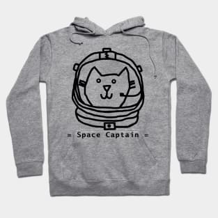 Space Captain Yellow Cat Astronaut Portrait Outline Hoodie